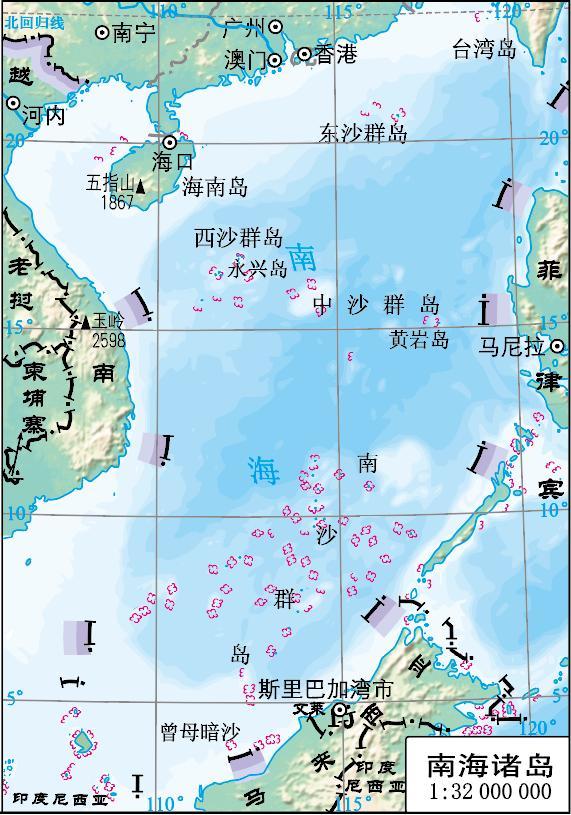 南海诸岛轮廓图，揭示南海海域的神秘面纱，南海诸岛轮廓图，揭开南海海域的神秘面纱