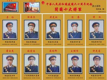 开国十大将军排名与上将名单，历史的印记与时代的记忆，开国十大将军排名与上将名单，历史的印记，时代的记忆