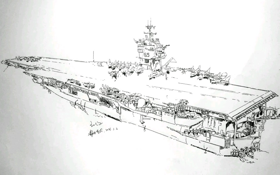 航空母舰的高难度素描绘画技巧,航空母舰素描绘画技巧揭秘,高难度绘画技巧解析